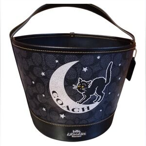 Coach Treat Signature Halloween Cat & Moon Tote